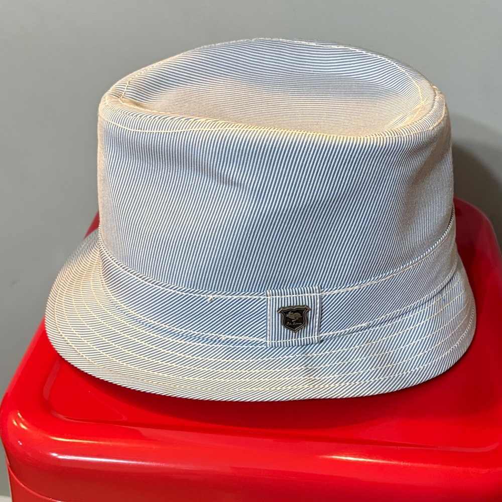 Peter Grimm Light Blue Striped Bucket Hat